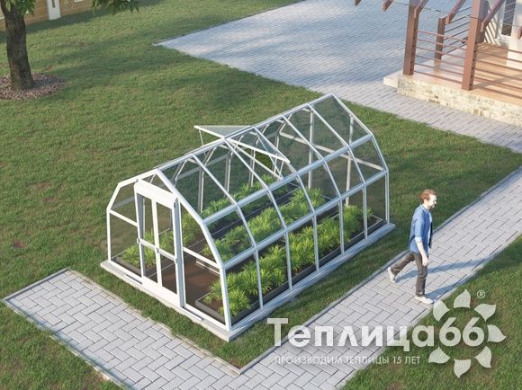 Теплица Рада Нева под стекло, 2,65х4 метра, белая