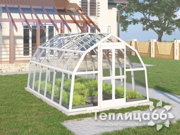 Теплица Рада Нева под стекло, 2,65х4 метра, белая