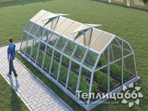 Теплица Рада Волга под стекло, 3х6 метров, белая