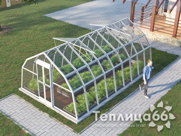 Теплица Рада Дунай под стекло, 3,5х6 метра, белая