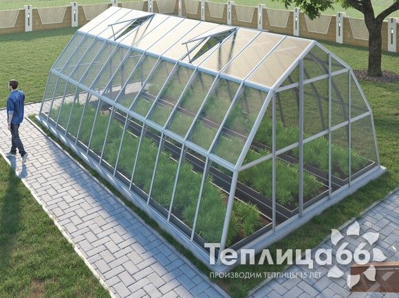 Теплица Рада Нил под стекло, 4,5х8 метров, белая