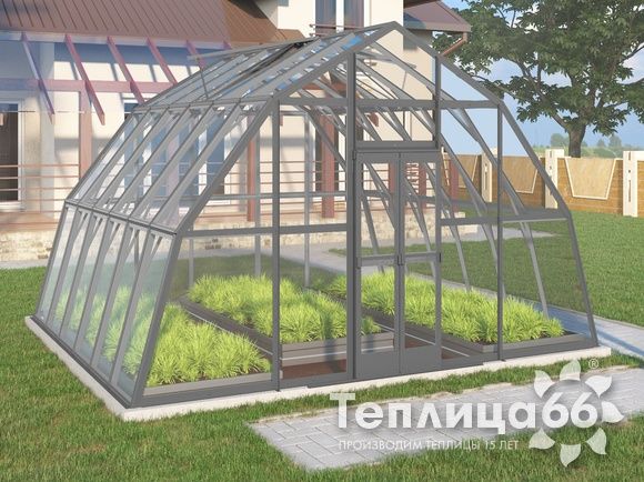 Теплица Рада Нил под стекло, 4,5х4 метра, графитовая