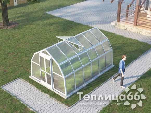 Теплица Рада Ладога из поликарбоната, 2.65х4 метра, белая