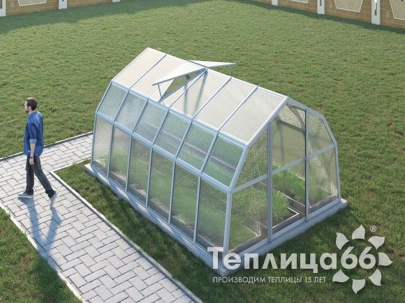 Теплица Рада Ладога из поликарбоната, 2.65х4 метра, белая