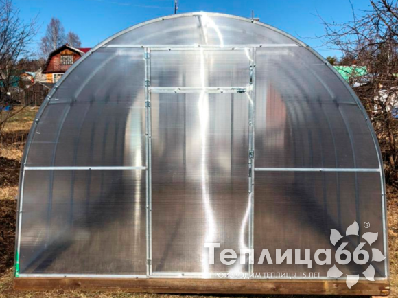 Теплица Рада Астра Стандарт, оцинкованный профиль 20х20, покрытие из поликарбоната, шириной 3 метра (шаг 1 м)