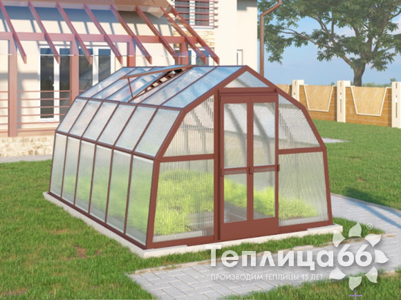Теплица Рада Ладога из поликарбоната, ширина 2.6 метра