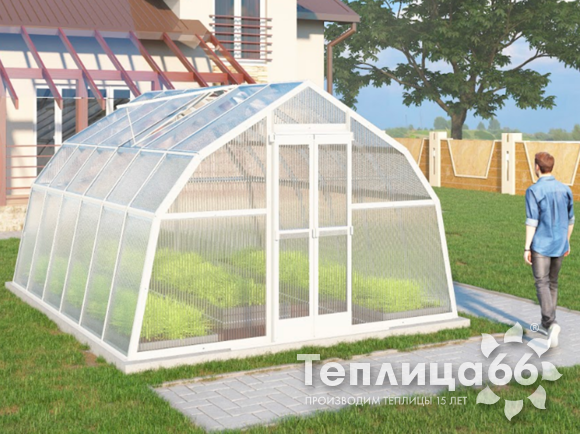 Теплица Рада Таймыр под поликарбонат, ширина 3,5 метра